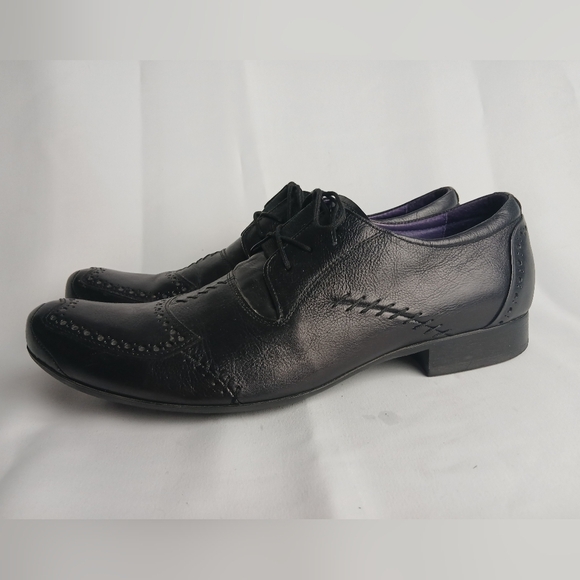 IL DIVO Men Black Leather Formal Shoes Size 11 Made In Italy - Picture 4 of 9